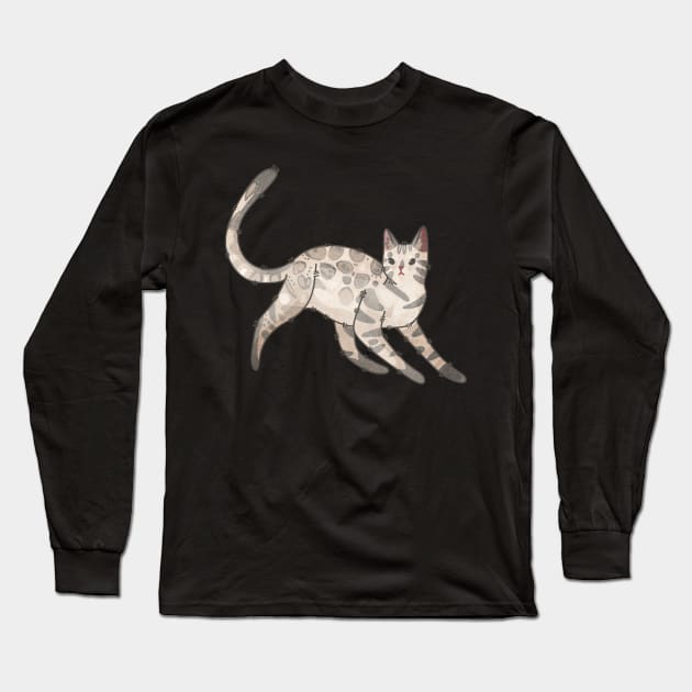 Snow bengal cat Long Sleeve T-Shirt by Feline Emporium